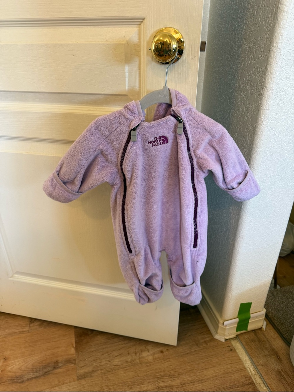 The North Face Lavender Fleece Baby One-Piece Footie
